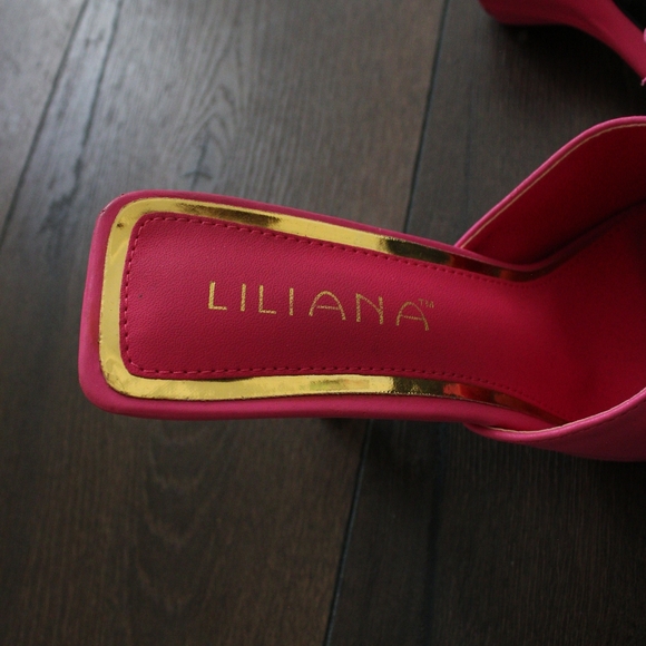 Liliana Hot Pink Knotted Stiletto Mules - Picture 5 of 8